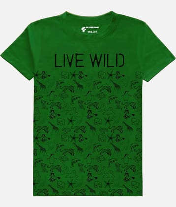 SILVER FANG Pack of 1 Boys Cotton T-Shirt ( Green )
