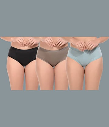 Elina Pack of 3 Cotton Solid Women's Briefs ( Multicolor )