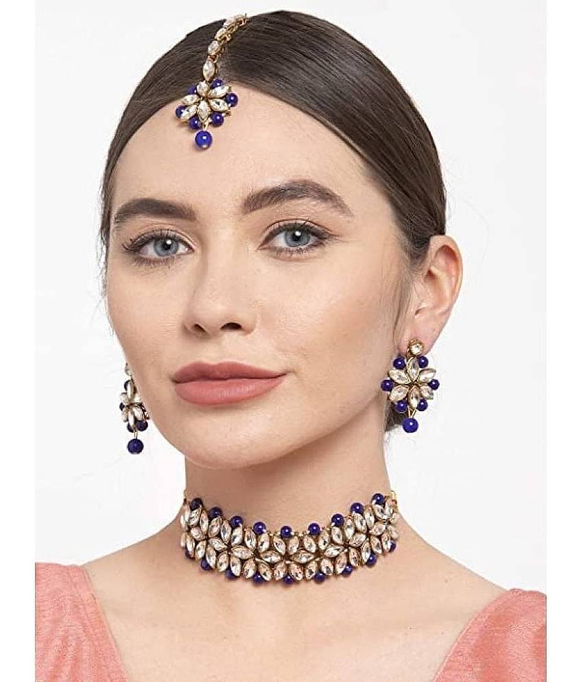 Sunhari Jewels Blue Alloy Necklace Set ( Pack of 1 )