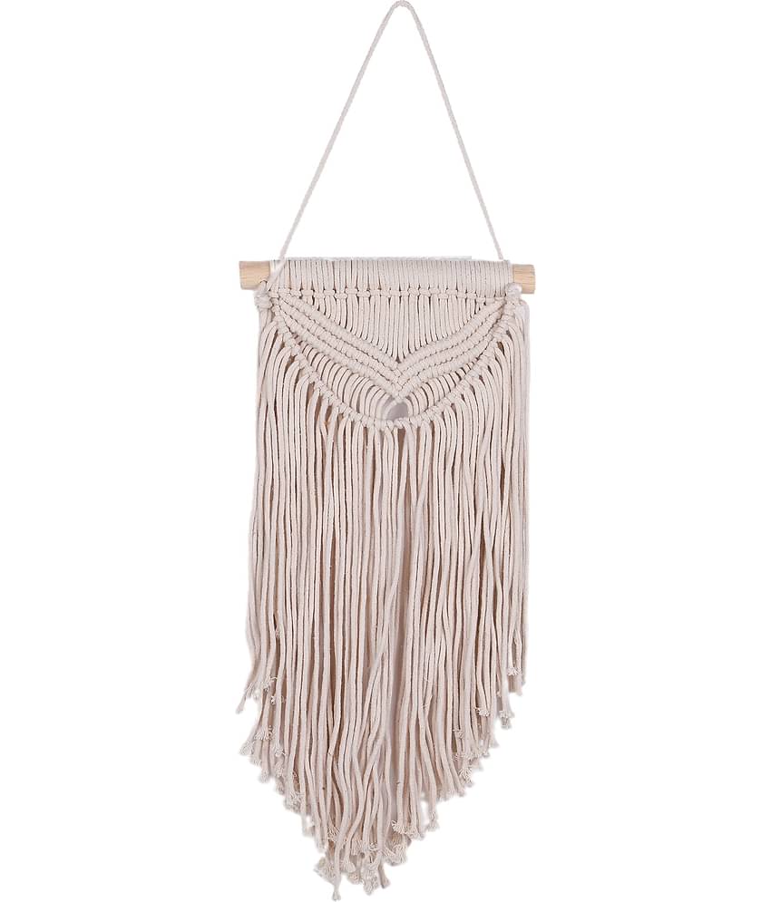 NUEVOSGHAR MACRAME WALL HANGING Door Hanging White - Pack of 1