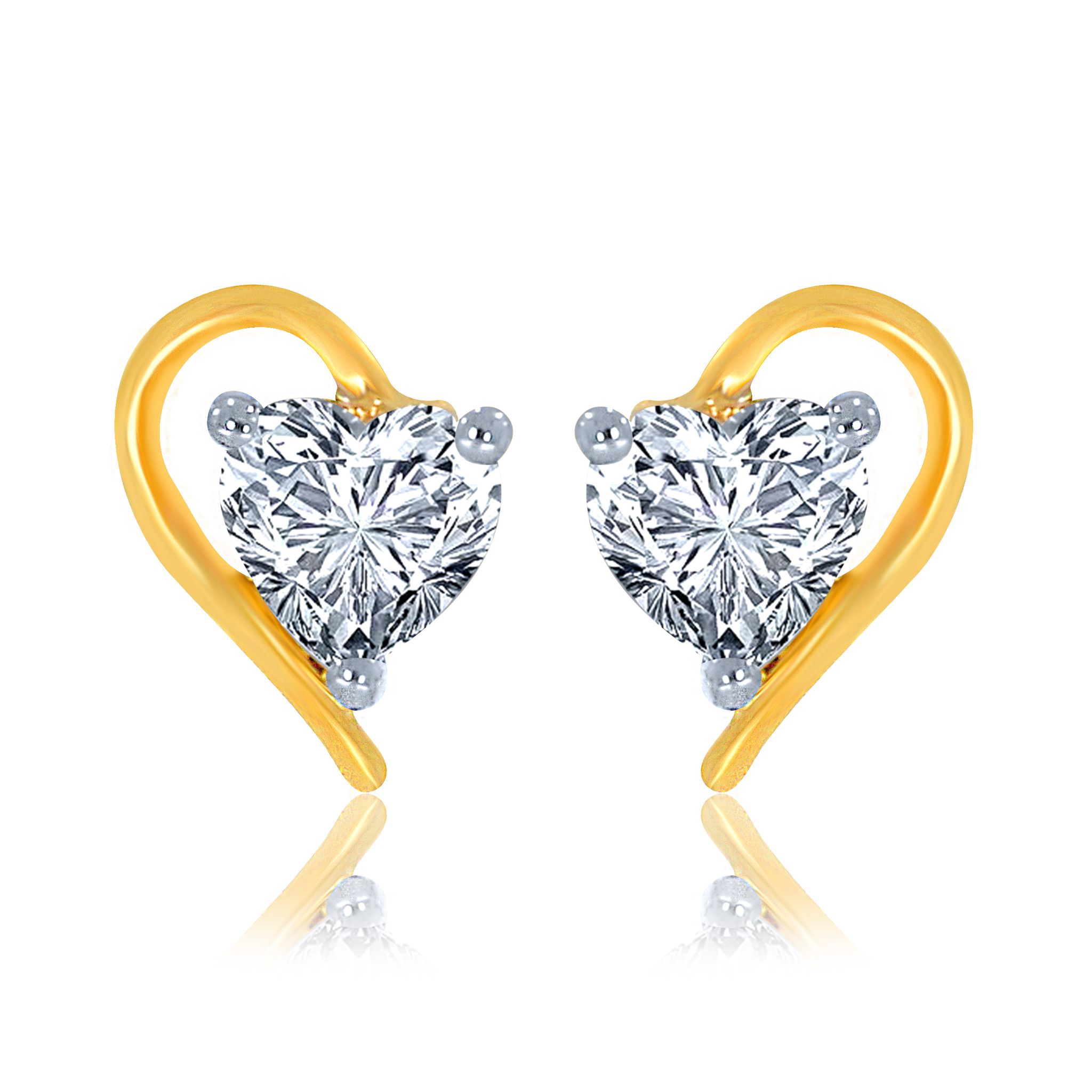 Senco Gold Sensational Shine Diamond Studs (1.2 gram / 0.2 Ct / H-VVS / 14K Yellow Gold)