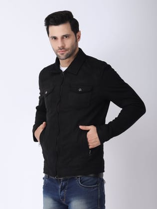 Effortless Style: Classic Suede Jackets for Men-BLACK / L