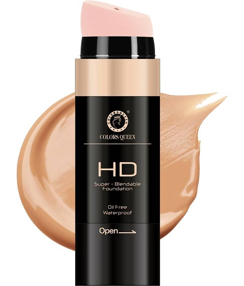 COLORS QUEEN HD Super Blendable Oil Free Water Proof Foundation 30g, Nude Beige (Shade - 03)