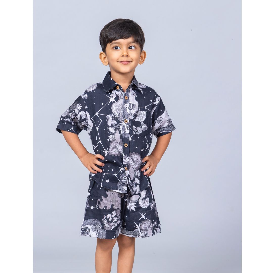 Boys Cotton Shirt & Shorts Set | Luna-0-6M