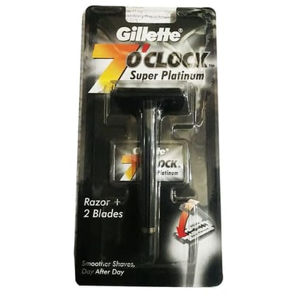 Gillette 7'O Clock Razor and Blades - Super Platinum, 1 Pc