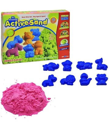 Toy Cloud Amazing Active Sand Animals Play Set | Squeezable Sand Never Dries Out Sand Kit For Kids