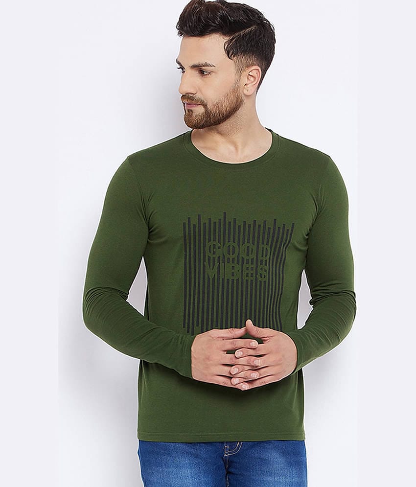 The Million Club Pack of 1 Polyester Regular Fit Men's T-Shirt ( Olive )