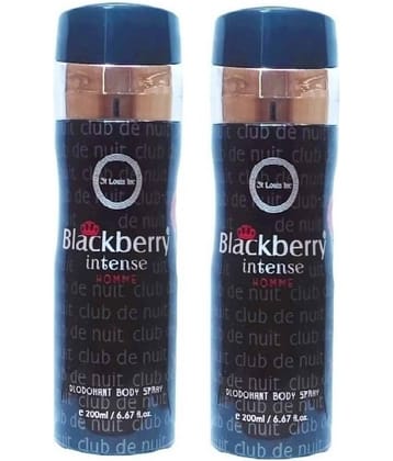 St Louis - 2 BLACKBERRY INTENSE  DEODORANT. Deodorant Spray for Men,Women 400 ml ( Pack of 2 )