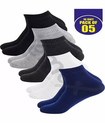 Cavenders Pack of 5 Men's Cotton Blend Ankle Length Socks ( Multicolor )