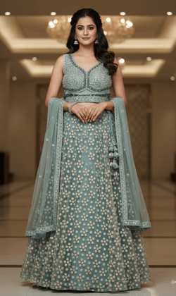 Designer lehenga with heavy blouse and dupatta