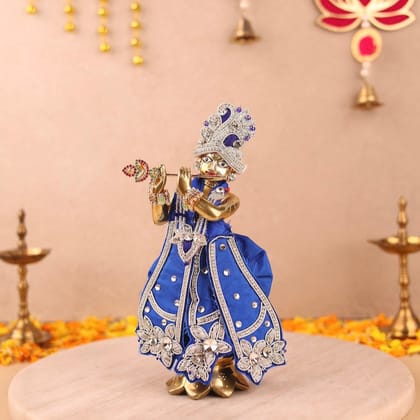 Saawan Sugandh Royal Blue Dhoti Patka-With Shringar / 2 inch