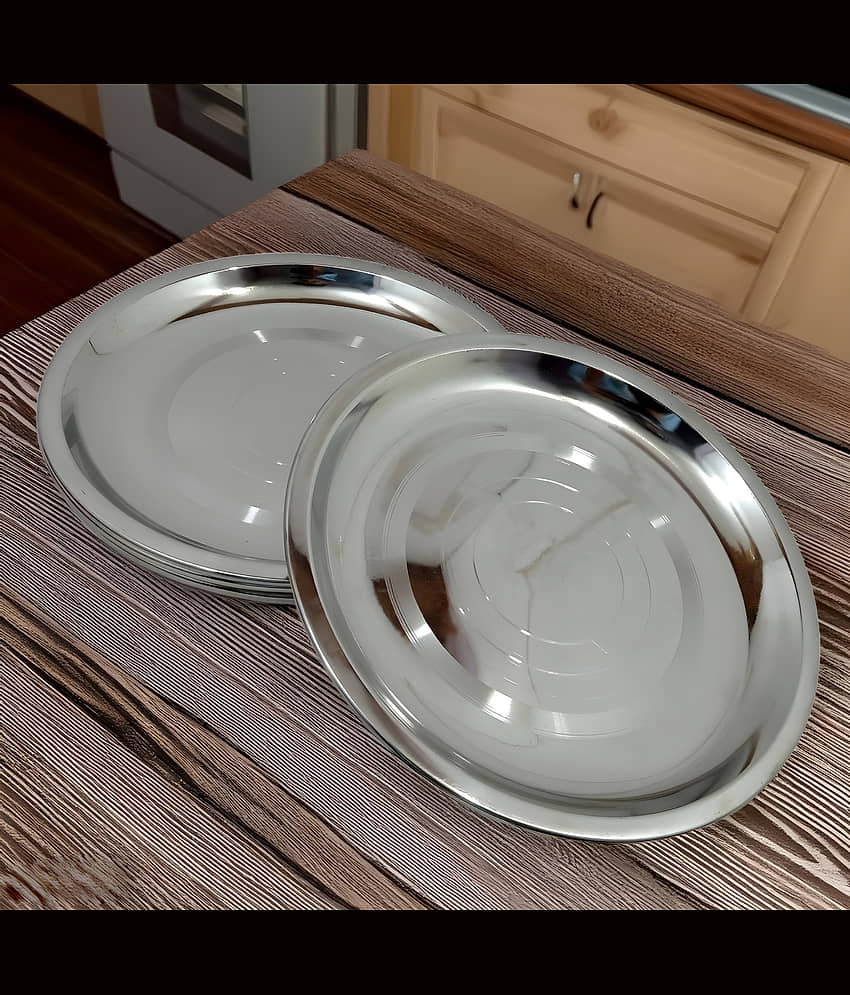 kitchrox 6 Pcs Stainless Steel Steel Half Plate