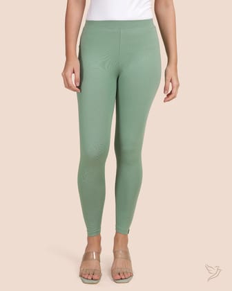 Cotton Ankle Legging - MintOlive-S / MintOlive