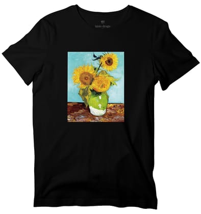 Sunflowers Art T-shirt-36 - XS / Black