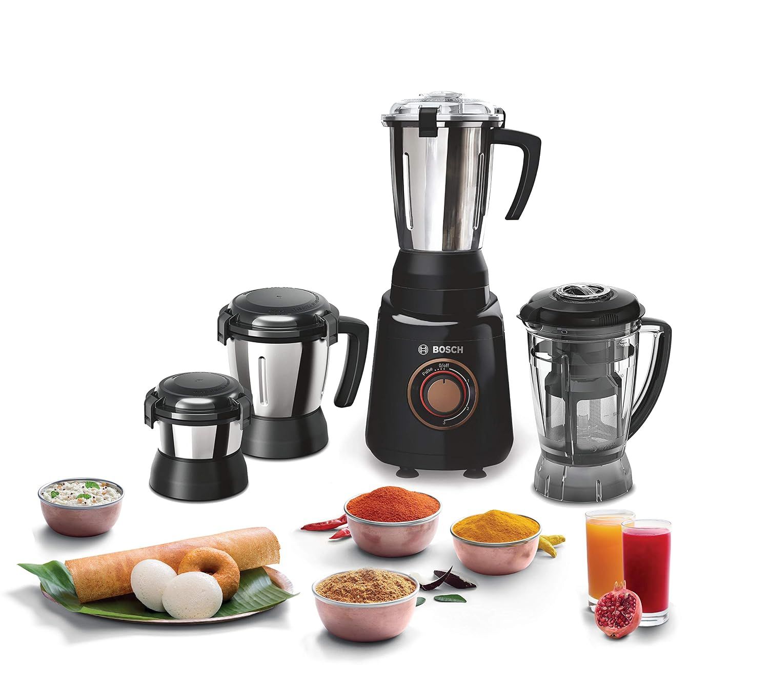 Bosch Bold 750Watt Mixer Grinder, Black Bosch Bold 750Watt Mixer Grinder, Black - Black / Standard