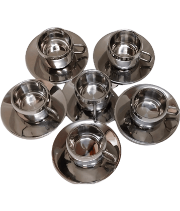 Dynore - Silver Steel Tea Set ( Pack of 6 )