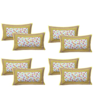 AJ Home Pack of 8 Cotton Yellow Pillow Cover (17 X 27 Inch)