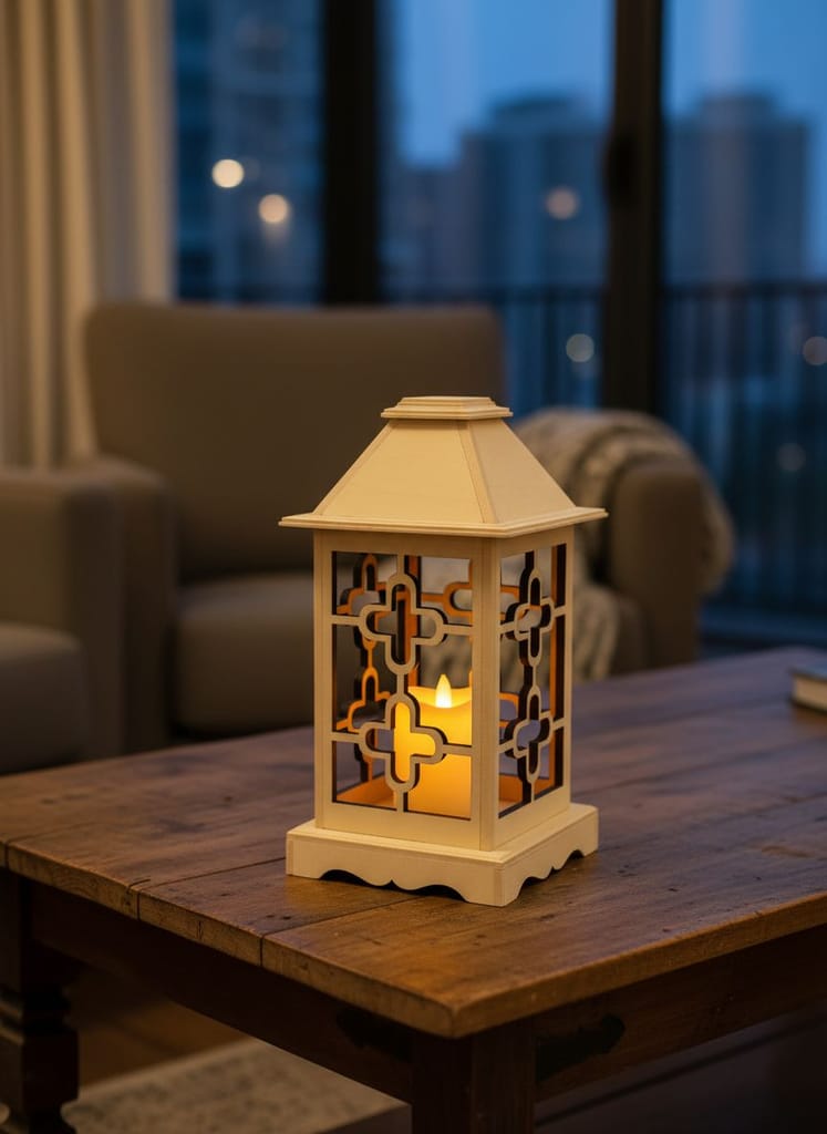 Dbeautify's Geometric Cutout MDF Lantern