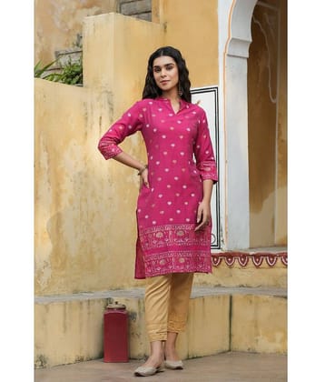 Juniper - Pink Viscose Women's Straight Kurti ( Pack of 1 )