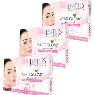 Lotus Herbals Whiteglow Insta Glow 1 Facial Kit  For Radiant Glowing Skin  Natural Ingredients  40G  (Pack Of 3)