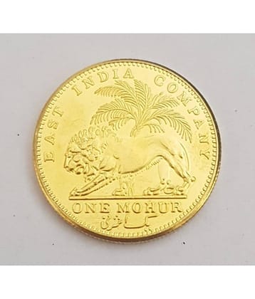EForest - 1 Mohur 1841 Victoria Queen Gold Plated 1 Numismatic Coins