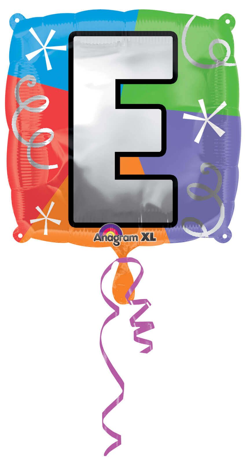 18" LETTER E QUAD BALLOON