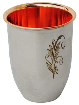 Pure Copper and Steel Glass 240 Ml - 3.1*3.1*4 inch (BC118 B)