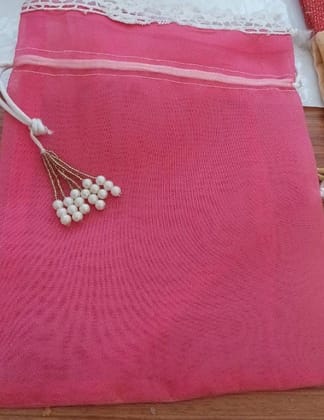 Premium Tissue Fabric Pouch 500g Capacity by Radha Wallab Production