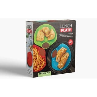 Plastic Lunch Plate,Dahi and Chat Plate,Snack and Appetizer Plate,Tray for Party and Daily use Serving Plate pack of 6