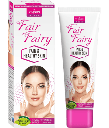 VI-JOHN Fair & Fairy Fairness & Brightening Cream UV Protection 50g Each (200g) - Pack of 4
