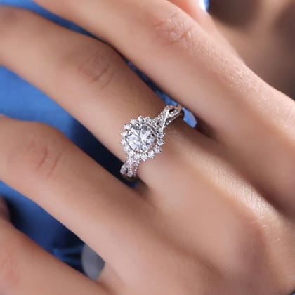 Melika Solitaire Silver Ring for Women-4 / White Gold