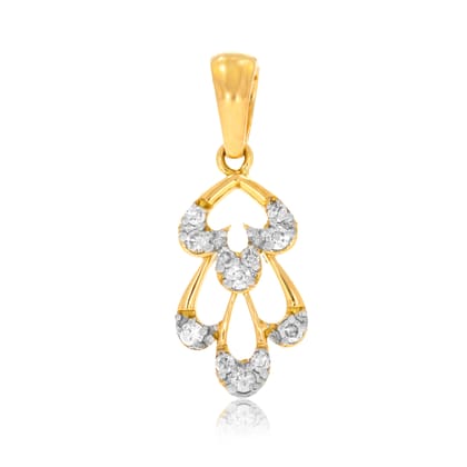 Senco Gold Kalka Style Diamond Pendant (1.16 gram / 0.14 Ct / JK-SI / 18K Yellow Gold)