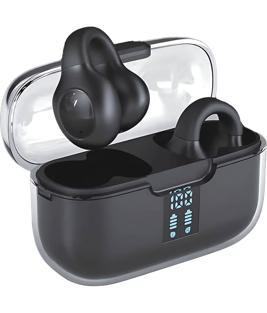 VEhop Ear Clip Bluetooth True Wireless (TWS) In Ear 30 Hours Playback Low Latency,Fast charging IPX4(Splash & Sweat Proof) Black