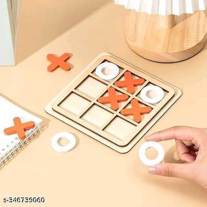 Wooden Tic Tac Toe Board Game for Kids and Adults
