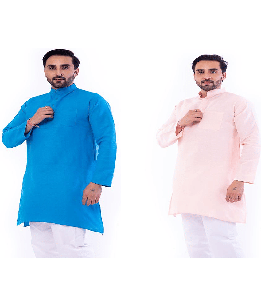 DESHBANDHU DBK Multi Cotton Kurta Pack of 2