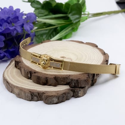LION FACE GOLD UNISEX LOOSE BRACELET