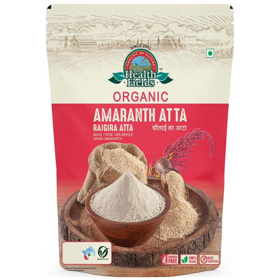 Health Fields Organic Amaranth Chaulai Millet Flour | Rajgiri Atta - 1.5Kg (3 Pack Of 500Gm Each)