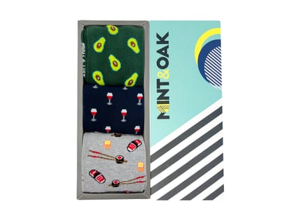 Giftbox of 3 - Nom Nom Toes Socks For Men