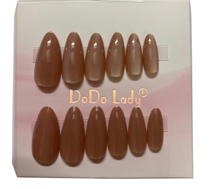 Premium Press-On Nails Set  Reusable False Nails Kit with Glue Tabs  Glossy Matte Artificial Nails for Women  Full Cover Nail Tips for Salon-Quality Manicure at Home  Multiple Shades Available (Toffee Nude)