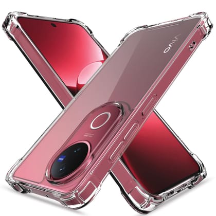 Back Cover for Vivo V50 5G / V50e 5G Clear Transparent Raised Edges Shockproof Protective Phone Bumper Case(Transparent)