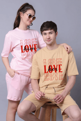 Love Her- Him Couple Oversized Couple Tees - Pack of 2