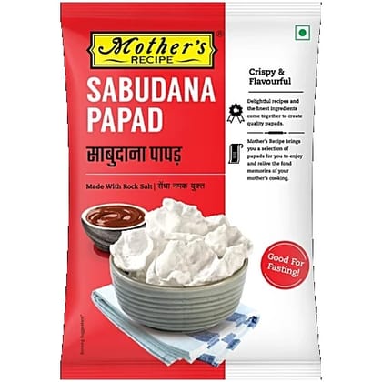 Mother's Recipe Papad - Sabudana With Rock Salt, Crispy & Flavourful, 70 g Pouch