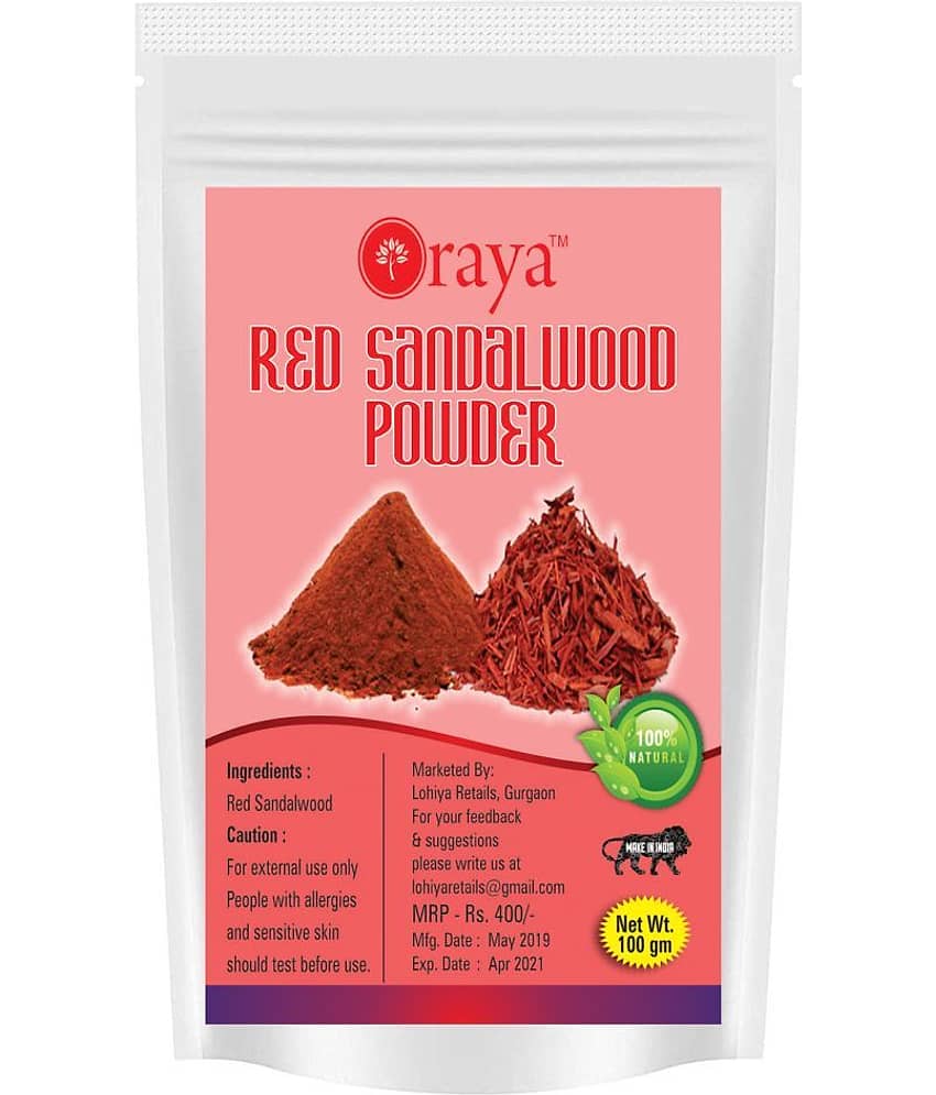 ORAYA 100% Pure & Natural Red Sandalwood Powder(100GM) Face Pack 100 gm