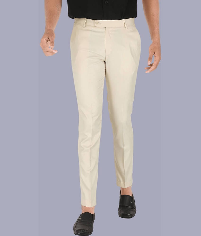 CLARE&CLARA Cream Slim Formal Trouser ( Pack of 1 )
