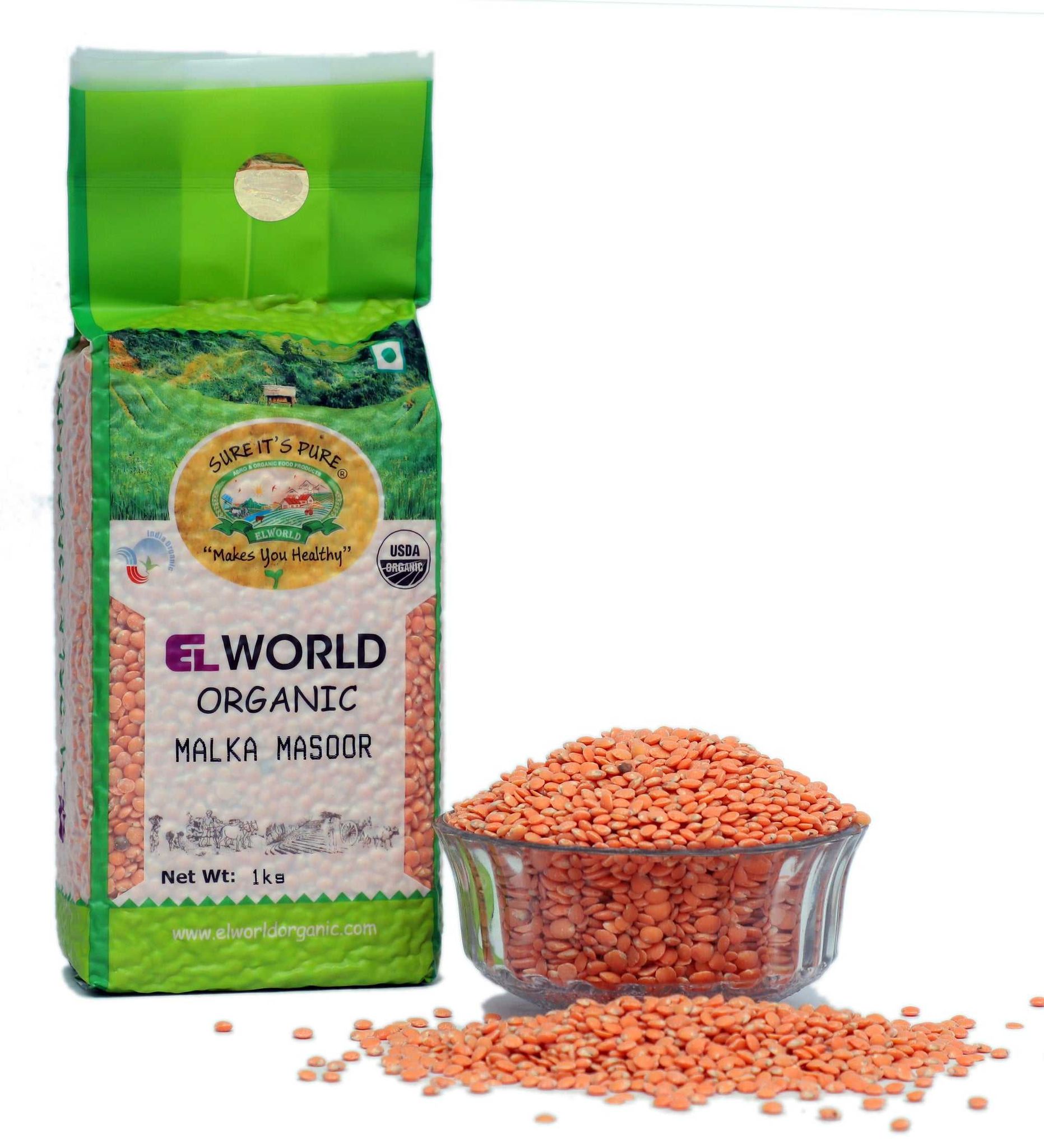 Elworld Agro & Organic Food Products Malka Masoor 500g