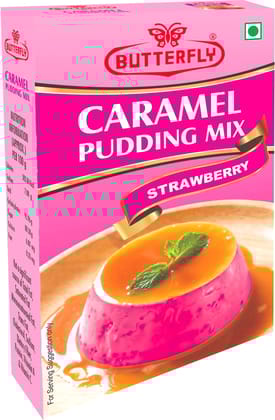 Butterfly Instant Caramel Pudding Mix, 100g (Strawberry)  by Butterfly Dessert Mixes and Bakery Needs.