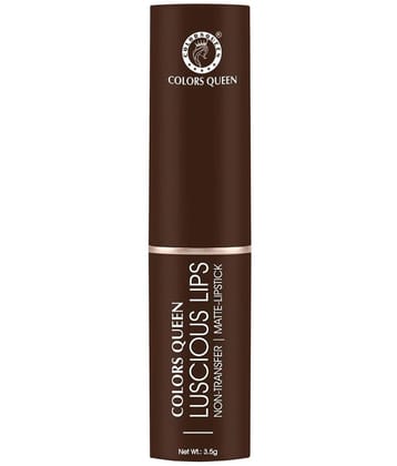 Colors Queen Luscious Lips Non Transfer Creamy Matte Lipstick 3.5g, Espresso, (Shade - 25)