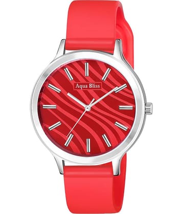 AQUA BLISS - Red Silicon Analog Womens Watch