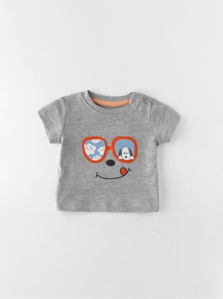 Popees Skin-friendly & Comfy T-Shirt (0-9 Months) for Boys-0-1 M