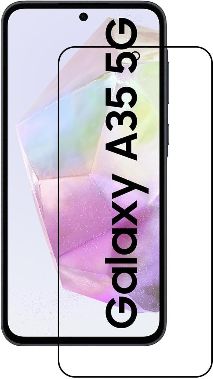 PLUGTECH Advanced Tempered Glass With Anti-Explosion 9H Hardness Edge-To-Edge Coverage Screen Guard for SAMSUNG A35